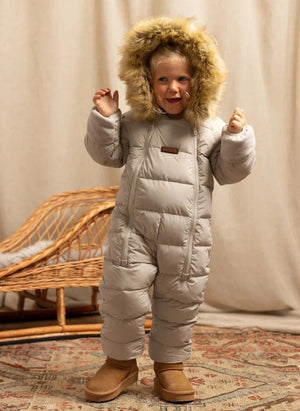 Töastie - Wasserdichter Kapuzen-Cloud-Mantel aus recyceltem Fleece | Blanc/Écru