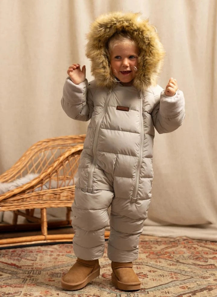 Töastie - Wasserdichter Kapuzen-Cloud-Mantel aus recyceltem Fleece | Blanc/Écru