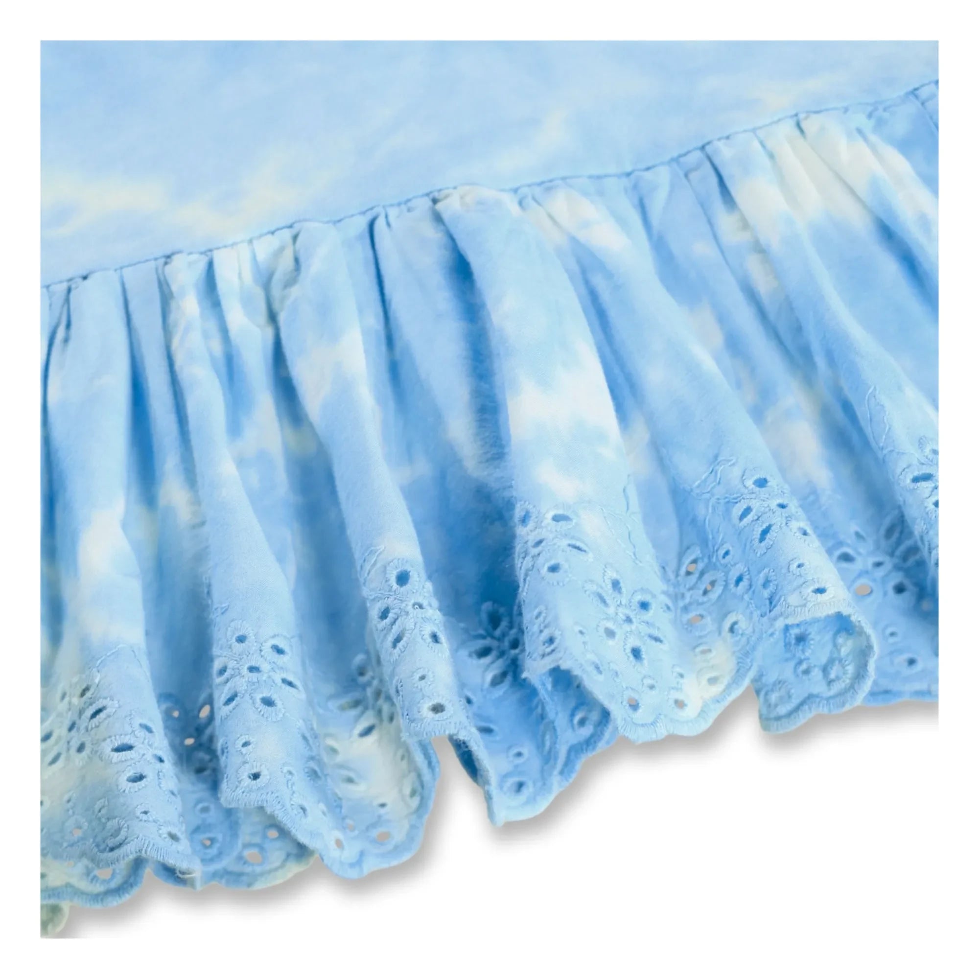 Molo - Rosa Tie-Dye-Trägertop aus Bio-Baumwolle mit Rüschen | Hellblau