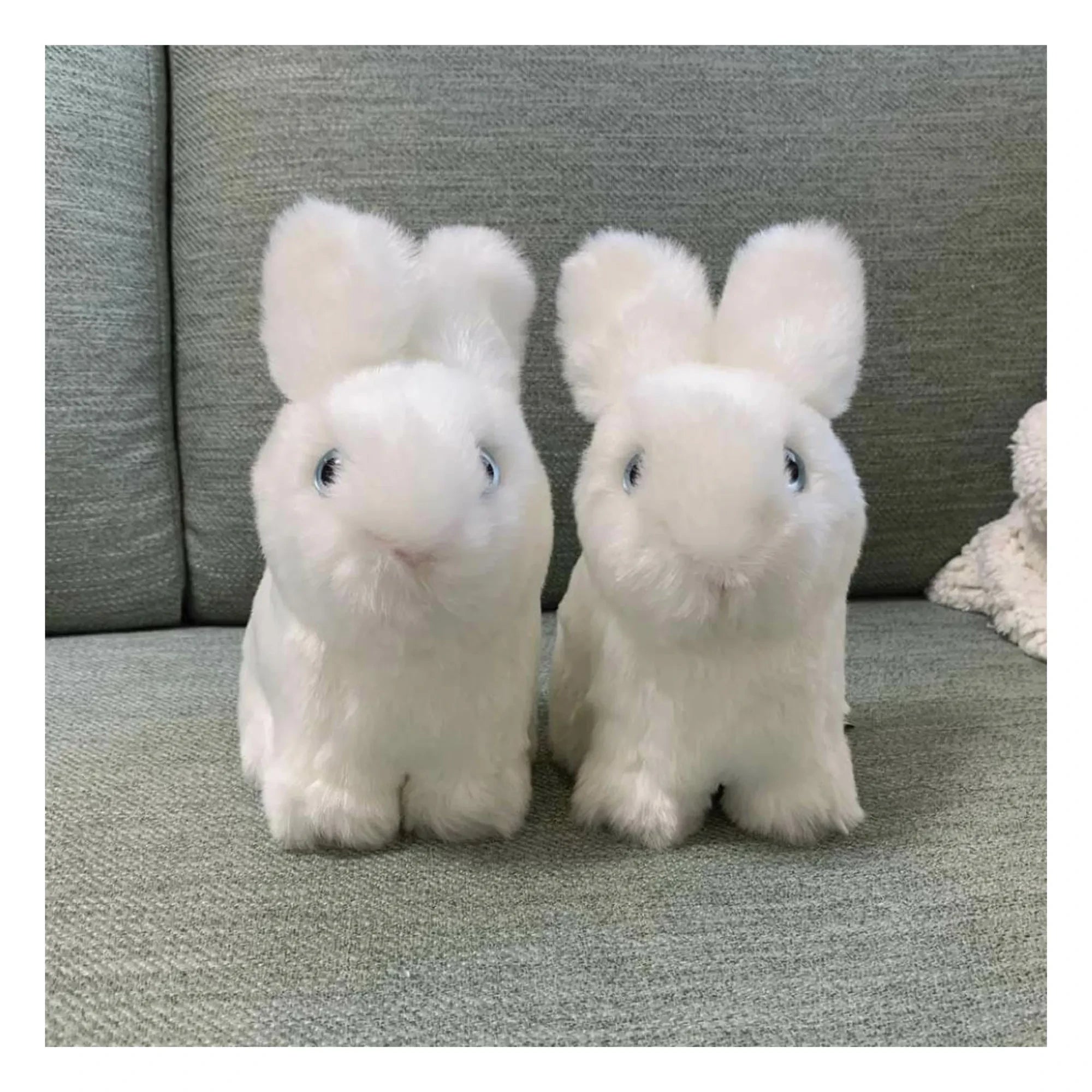 La Pelucherie - Plüschhase Léon 15 cm | Weiß