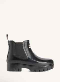 Barbour - Halton Suni Kürk Welly Çizmeler | Siyah