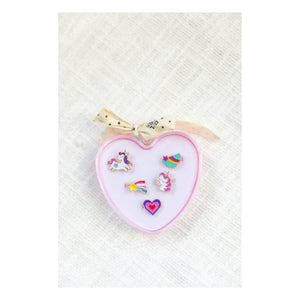 Bonton - 5er Set Herz Ringe | Flieder