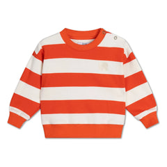 Repose AMS - Cozydrop Gestreiftes Sweatshirt aus Bio-Baumwolle | Orange