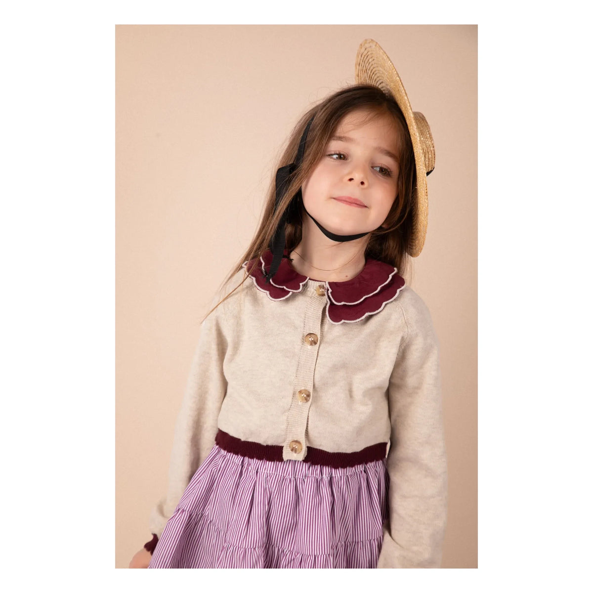 Loir - Chiné Bolero Strickjacke | Beige