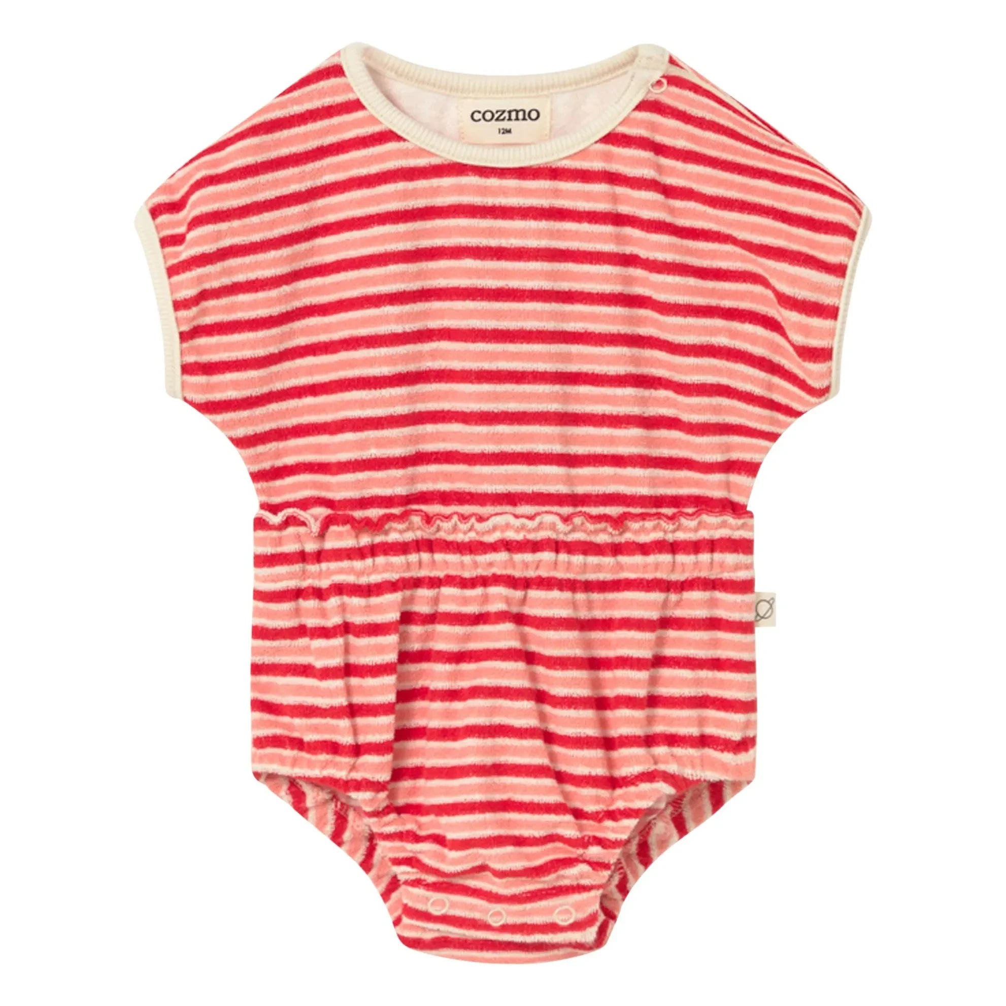 Cozmo - Gianna Gestreifter Frottee-Body | Rot