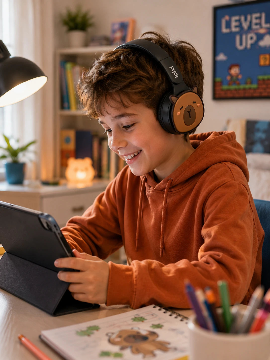 iPixi - Kapibara Çocuk Bluetooth Siyah Kulaklık