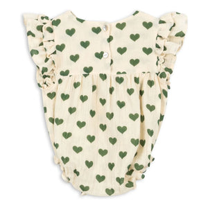 Konges Sløjd - Coco Hearts Overall aus Bio-Baumwolle | Ecru