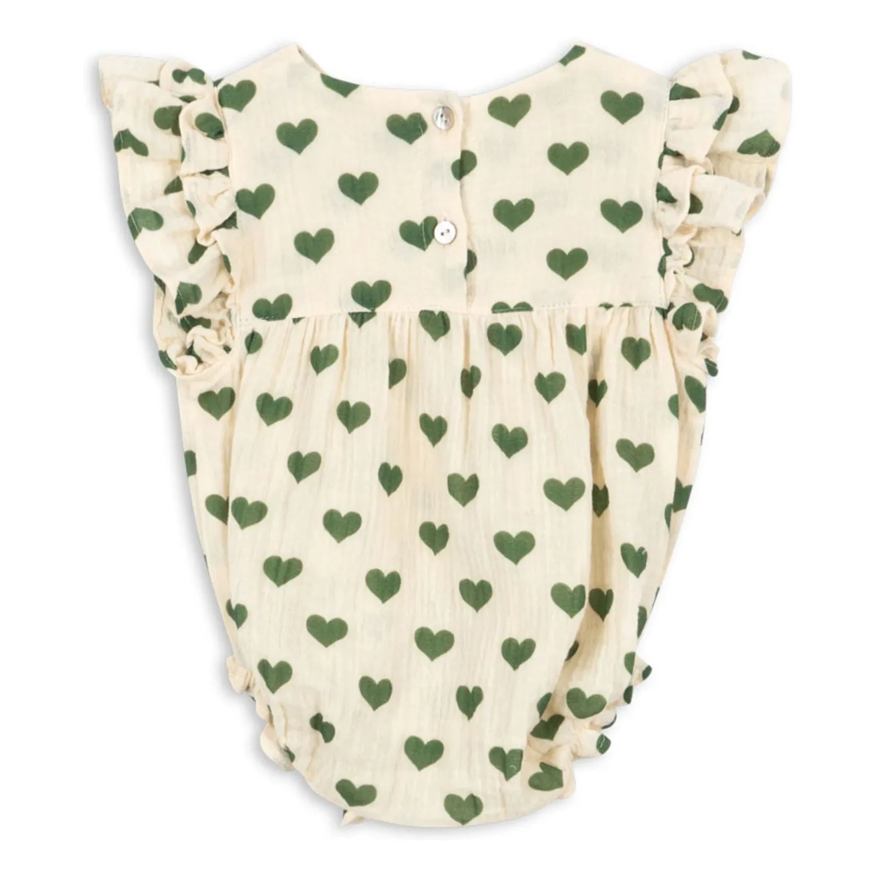 Konges Sløjd - Coco Hearts Overall aus Bio-Baumwolle | Ecru