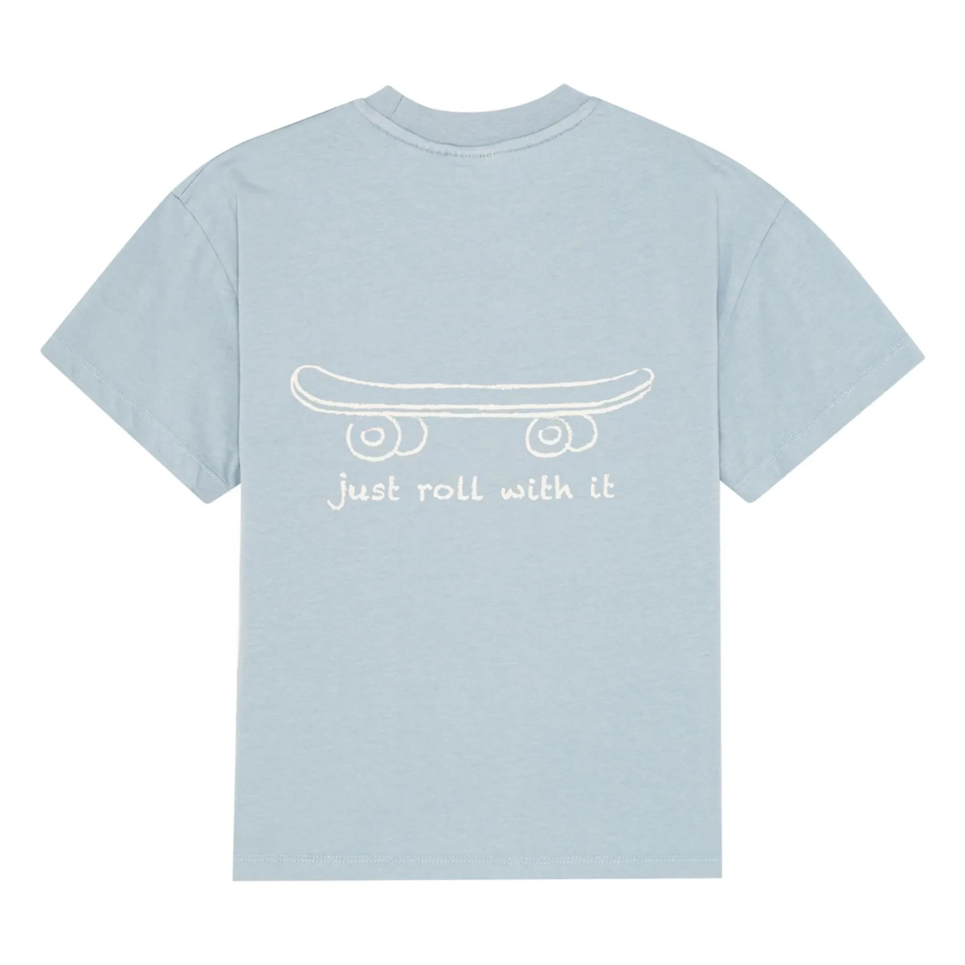 brunobruno nation - Nanna Skateboard Bio-Baumwoll-T-Shirt | Hellblau