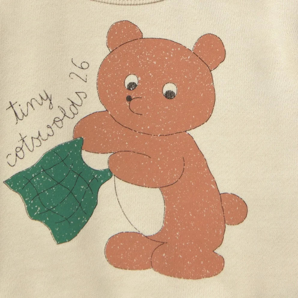 Tinycottons – Bio-Pamuk-Teddybär-Sweatshirt | Creme