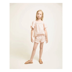 Búho - Karierte Blumenshorts | Peach