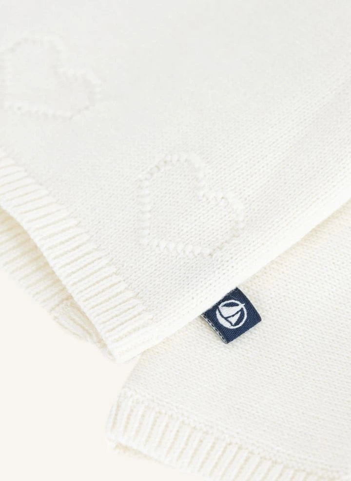 Petit Bateau - Yün Kalp Yelek | Beyaz