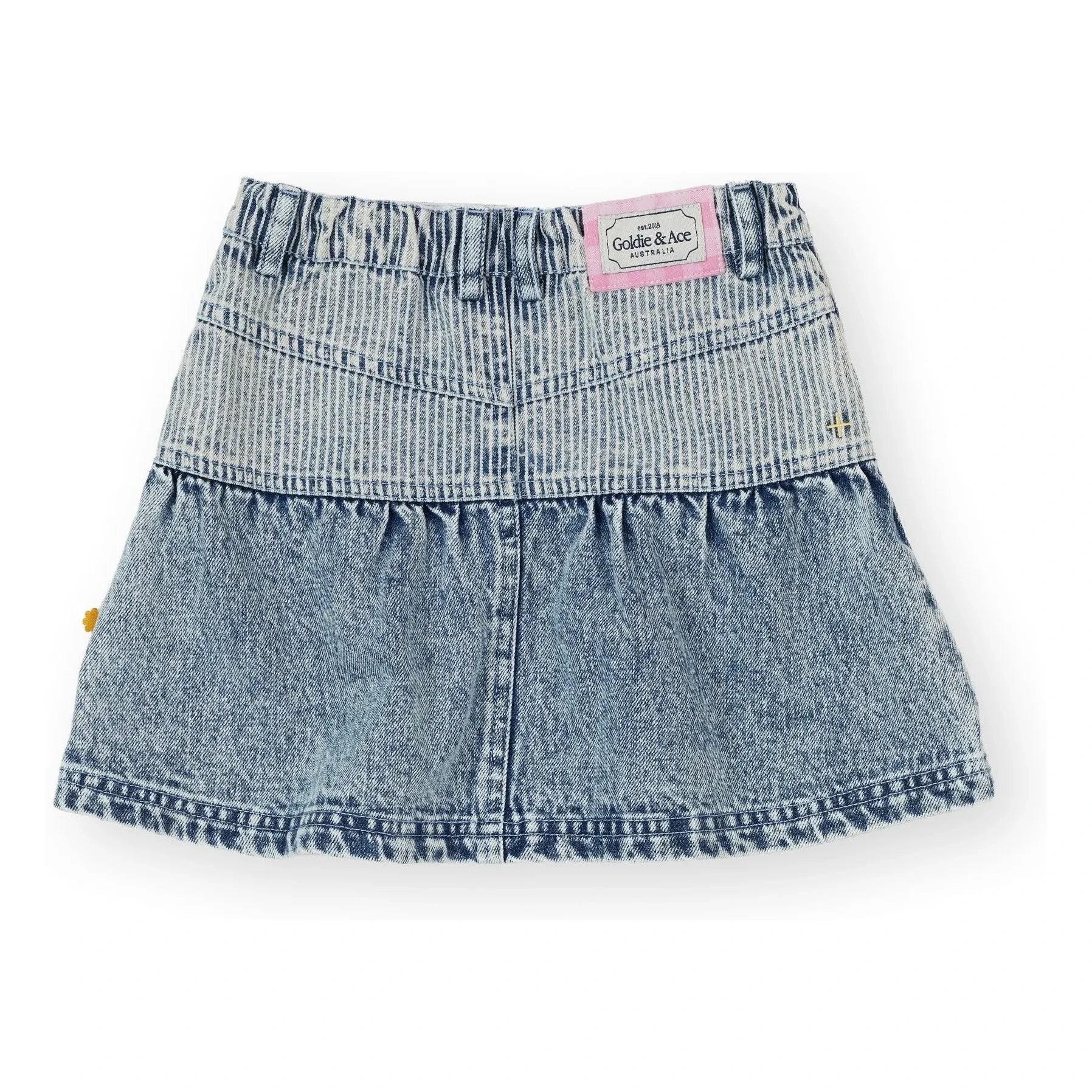 Goldie + Ace - Peplum Jeansrock | Blau