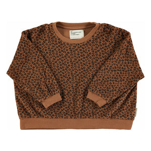 Piupiuchick - Leopard Sweatshirt Bio-Baumwollfrottee | Braun