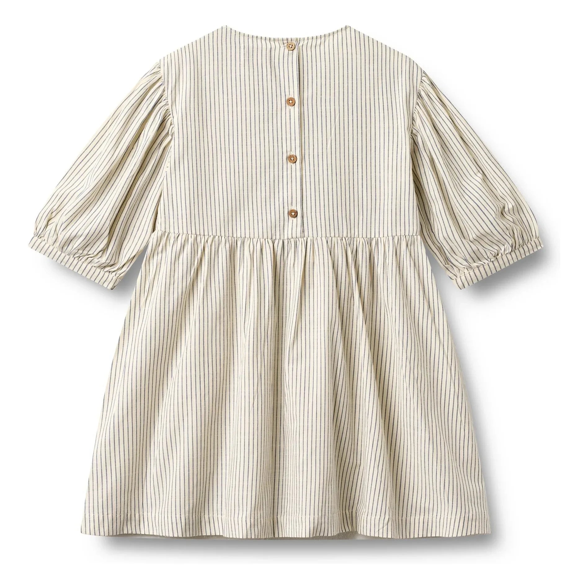 Wheat - Magda Gestreiftes Kleid aus Bio-Baumwolle | Ecru