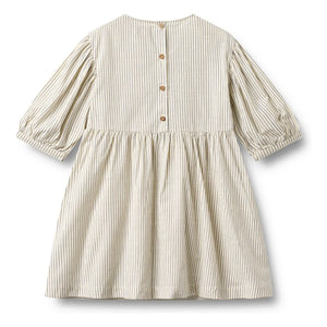 Wheat - Magda Gestreiftes Kleid aus Bio-Baumwolle | Ecru