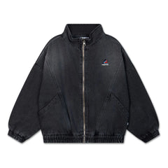 Repose AMS - Bio-Baumwolle Denim-Windbreaker | Kohlegrau