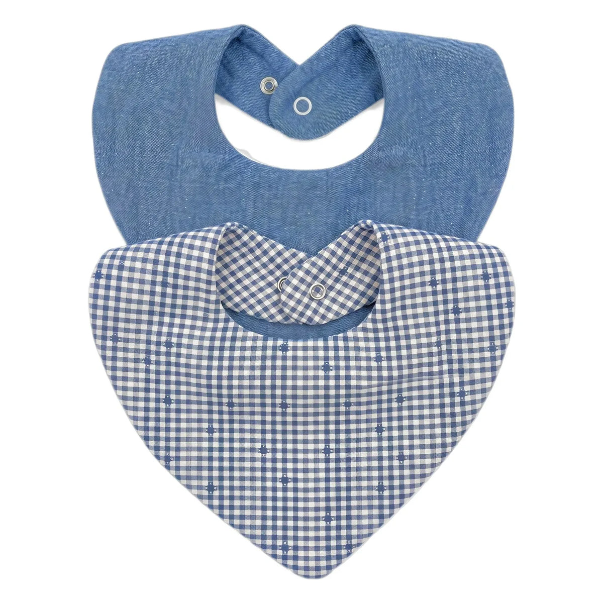 Editions Aimable - Bandana Brigitte - 2'li Set | Mavi Vichy Pamuk