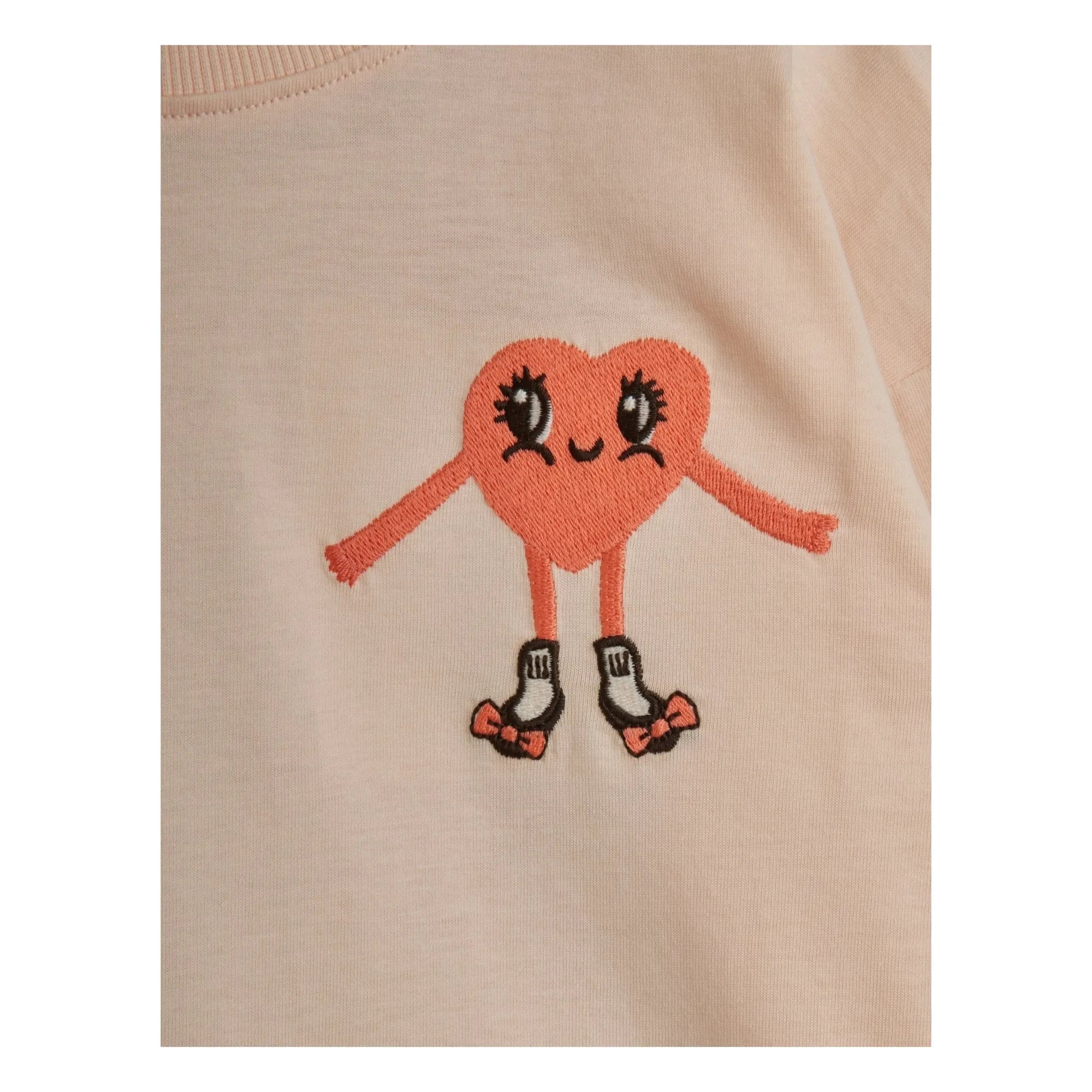 Mini Rodini - Bio-Baumwoll-Herz-T-Shirt | Puderrosa