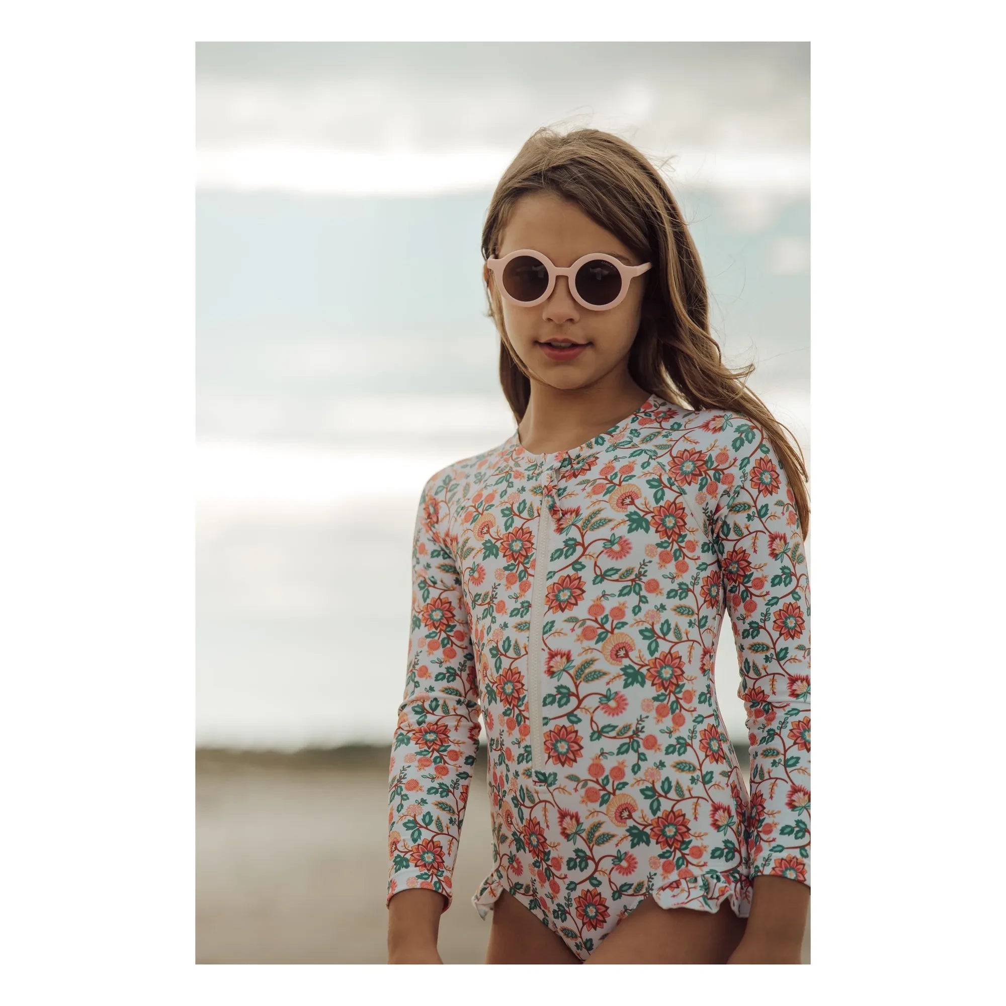 Grech & Co - 1-teiliger Badeanzug mit Blumen und Volants | Ecru
