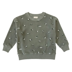 Studio Bohème - Bart Gui Organik Pamuk Kadife Sweatshirt | Haki