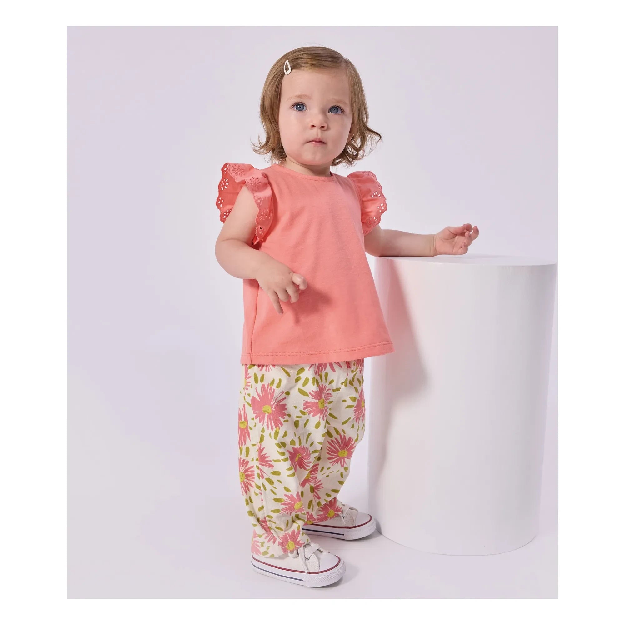 Petit Bateau – Bébé Flower Hose aus Bio-Baumwolle | Weiß