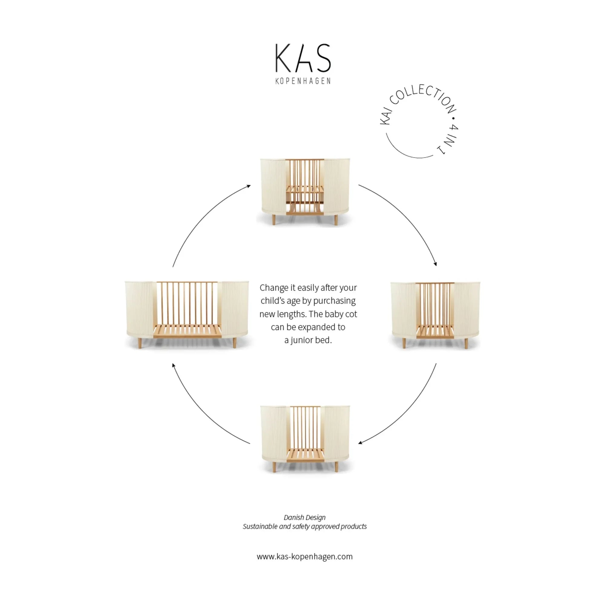 KAS Kopenhagen - Kai Babybett | Creme
