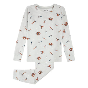 Petit Lem - Pyjamas Tools Bio-Baumwolle und Modal | Grau