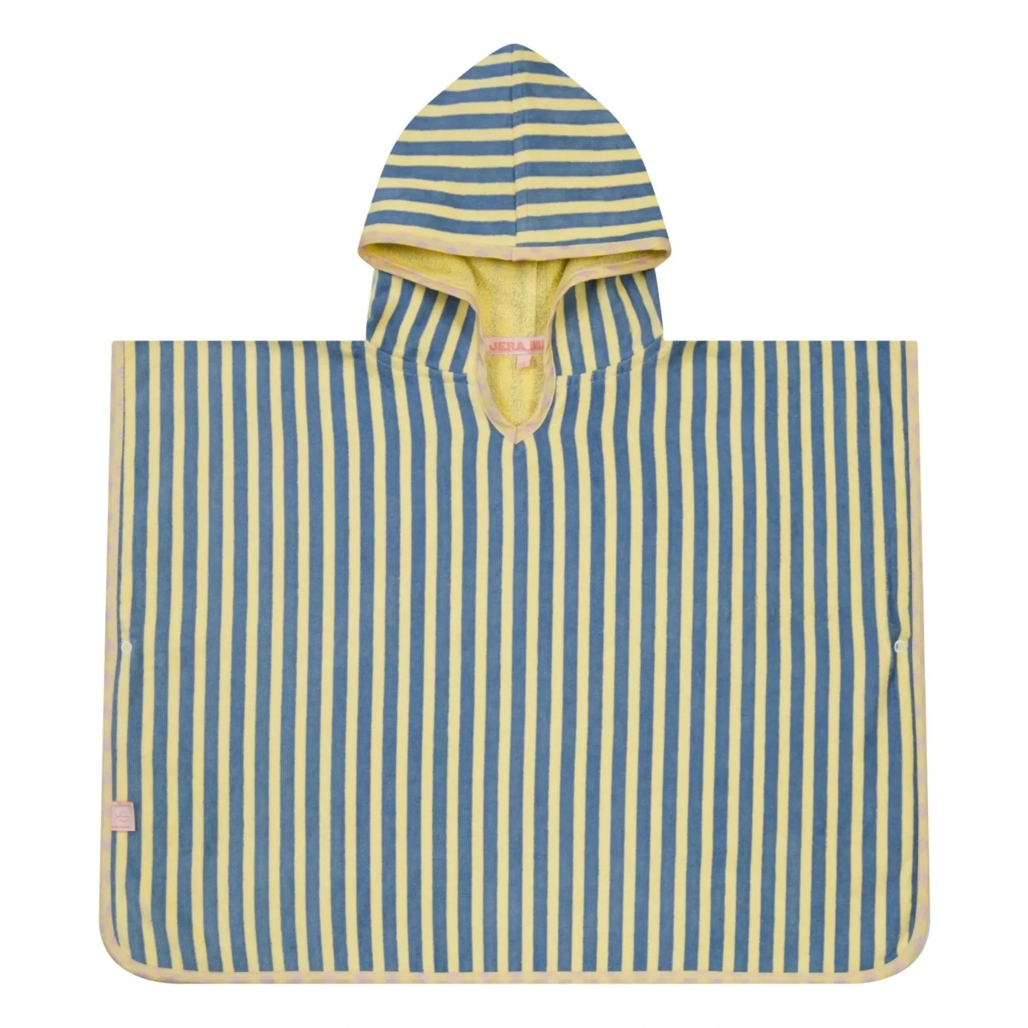 Jera Mini - Gestreifter Handtuch-Poncho | Hellgelb