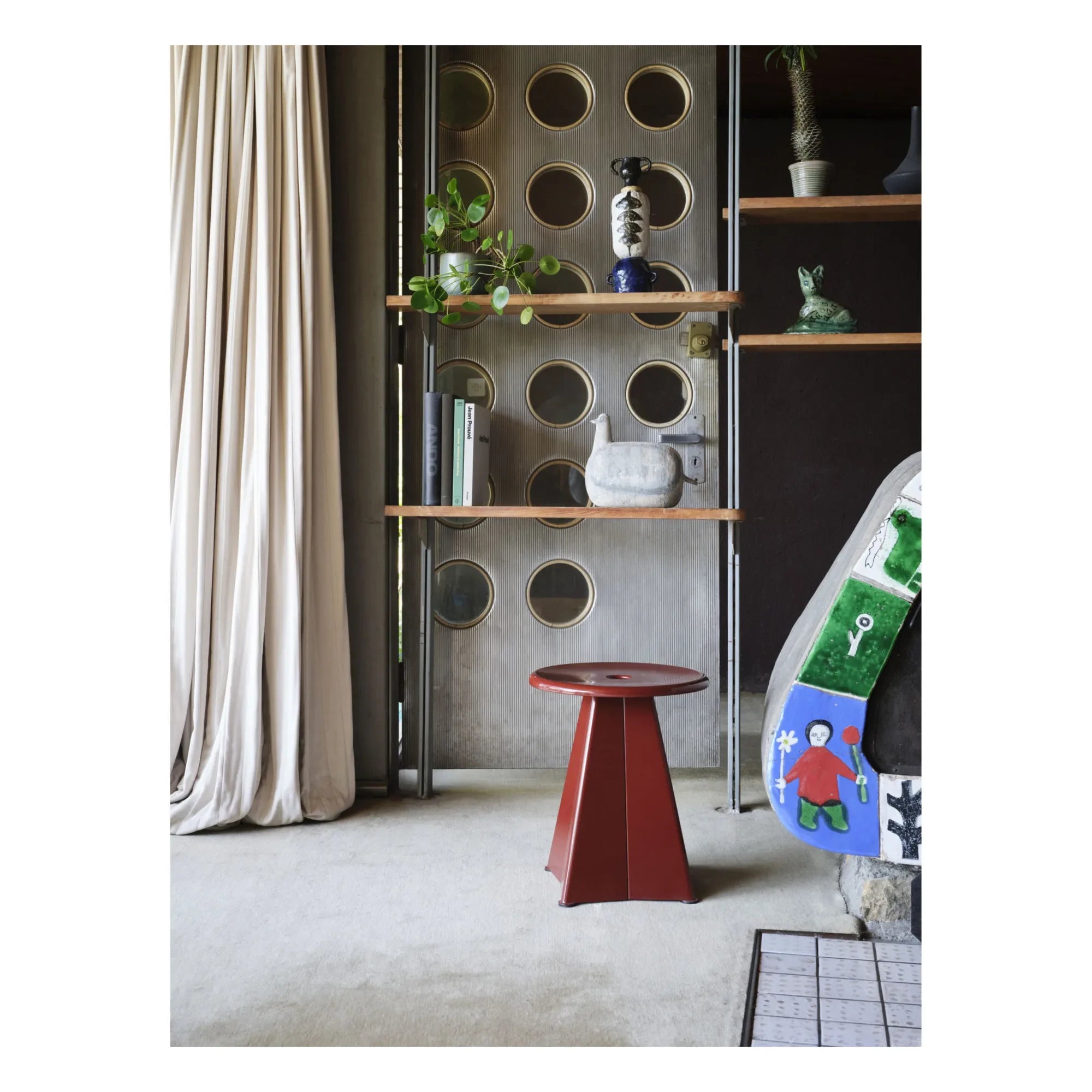 Vitra - Jean Prouvé Metallhocker | Bordeaux