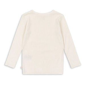 Konges Sløjd - Minnie Pointelle T-Shirt aus Bio-Baumwolle | Ecru