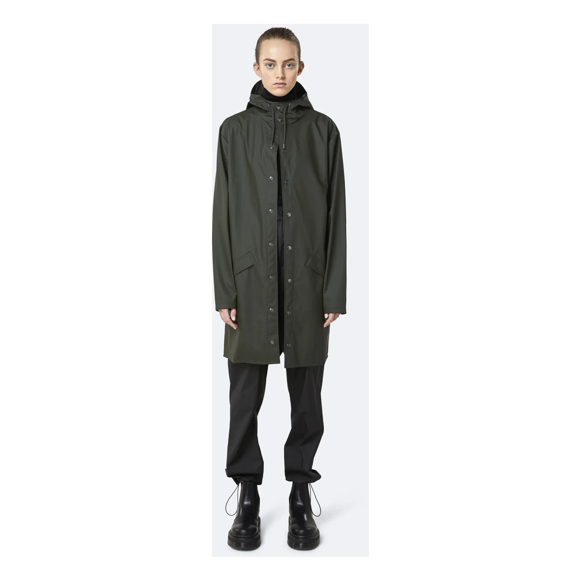 Rains – Unisex Langer wasserdichter gewachster Mantel | Grün