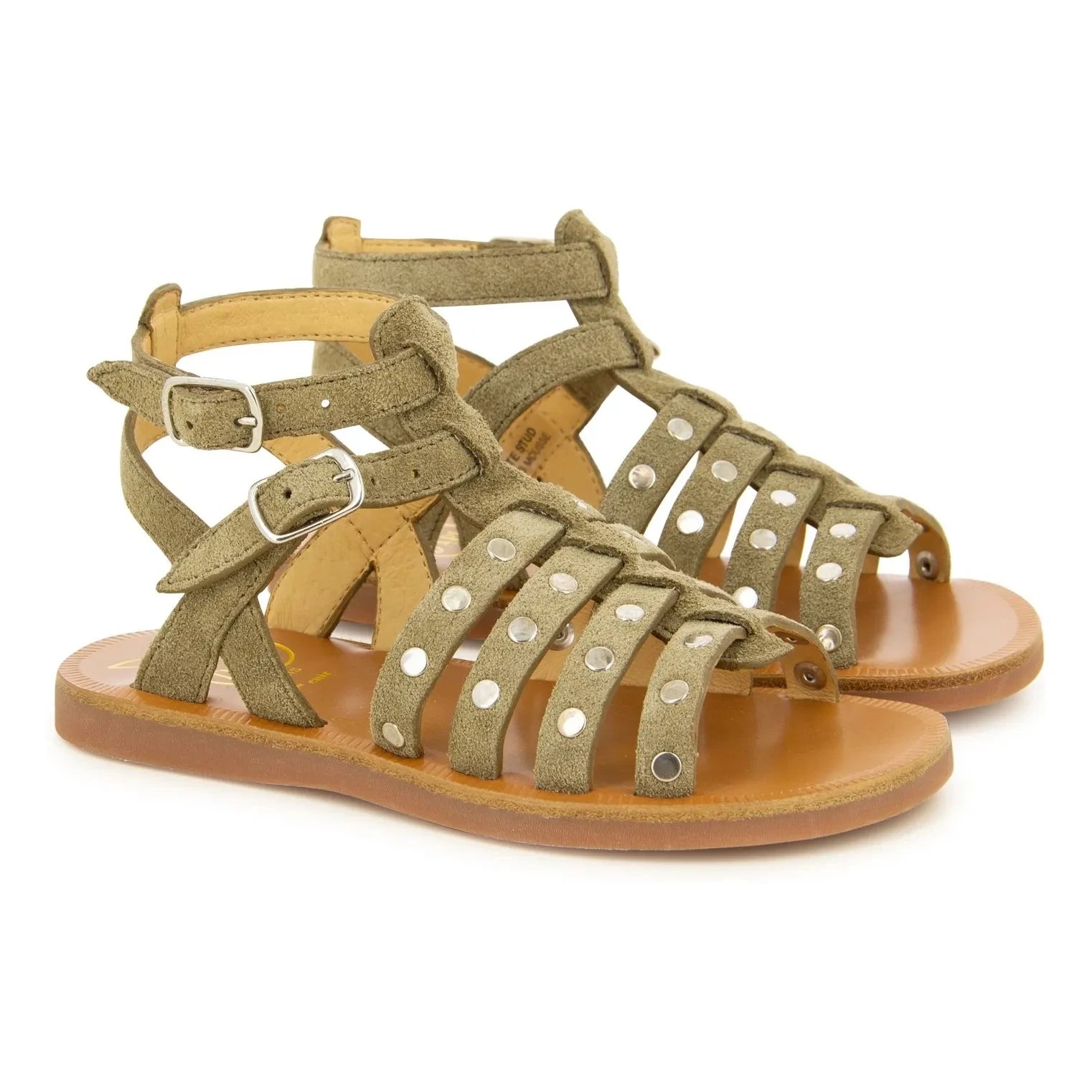 Pom d'Api - Plagette Stud Sandalen | Khaki