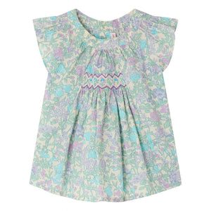 Bonpoint - Bluse Laurie Liberty Bio-Baumwolle | Wassergrün