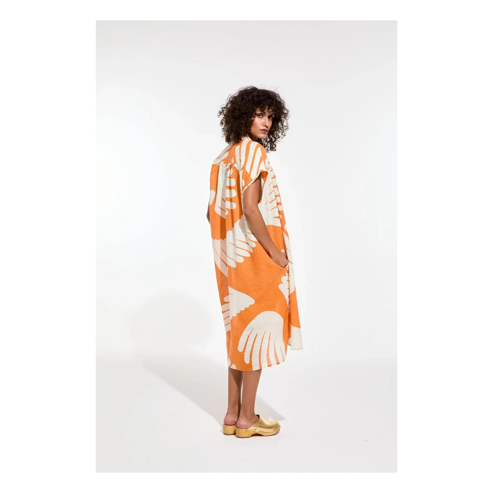 Mapoésie - Alma Palme Baumwollkleid | Orange