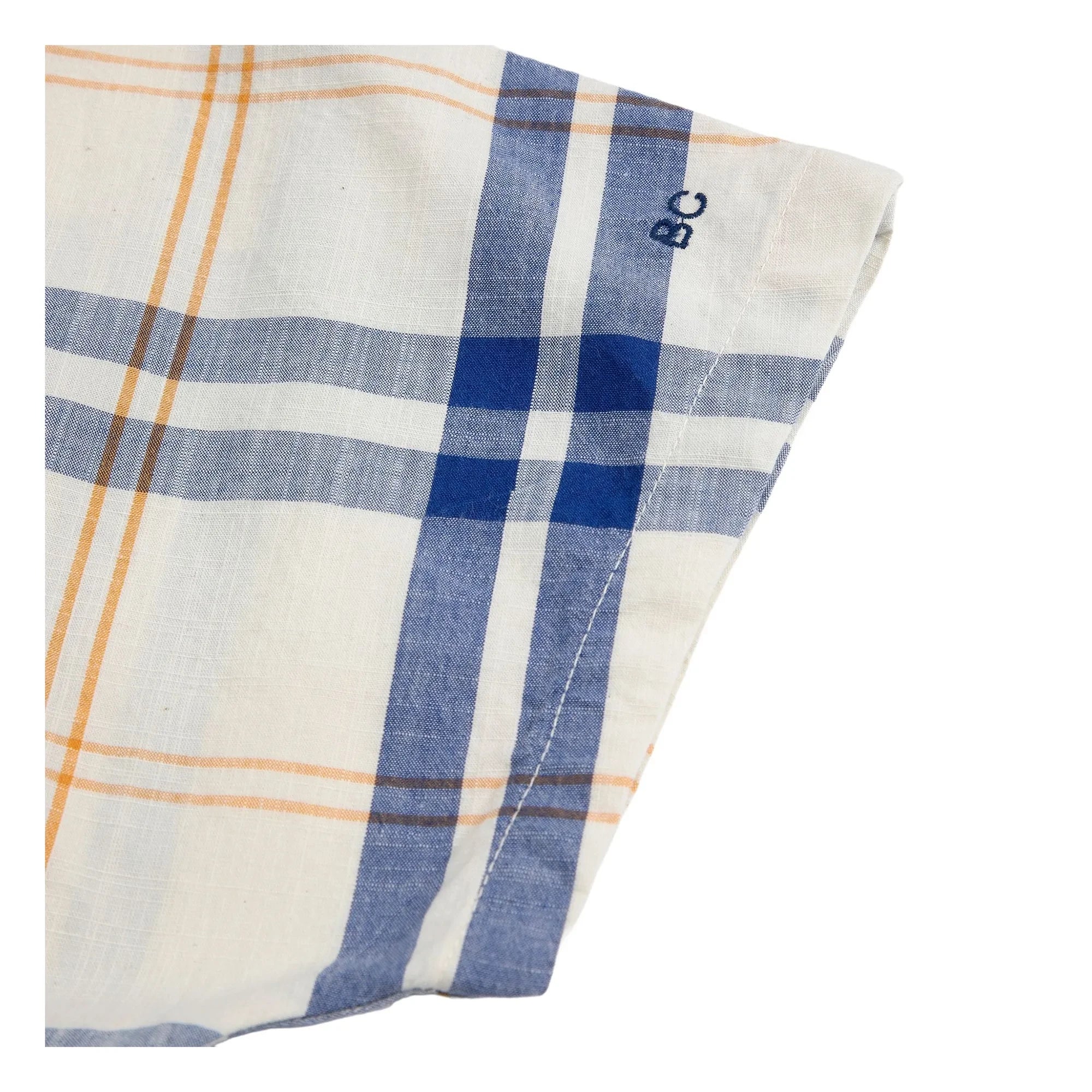 Bobo Choses - Tartan organik pamuk elbise | Ekru