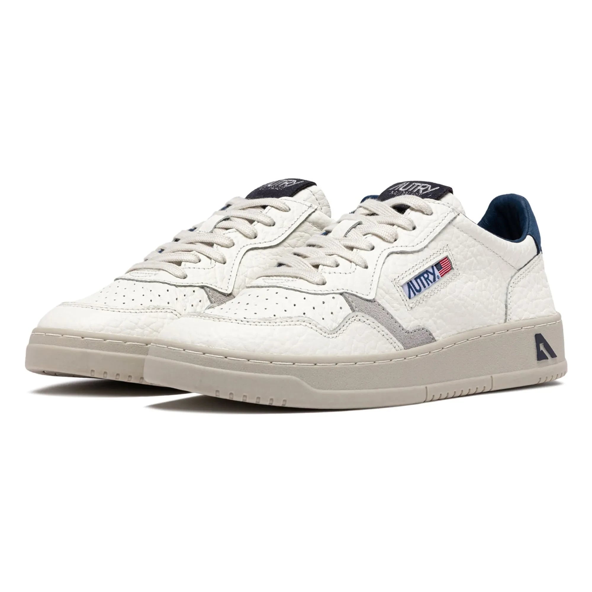Autry - Medalist Low Strukturiertes Leder und Wildleder Sneaker | Blau