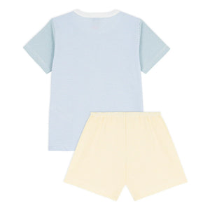 Petit Bateau - Gestreifte Pyjamashorts in Milleraies-Farbblock | Blau