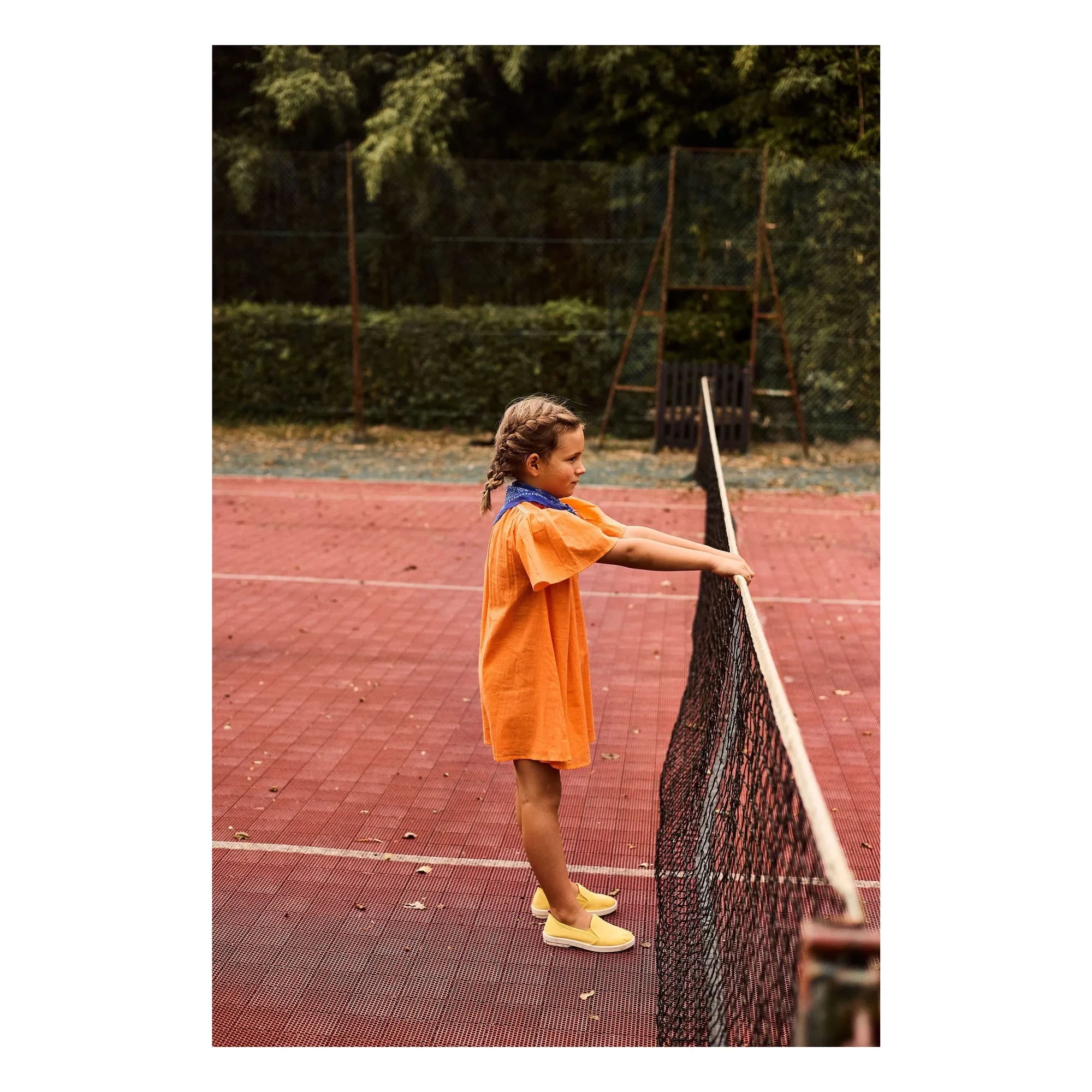 Arsène et Les Pipelettes – Volantkleid aus Bio-Baumwollvoile | Orange
