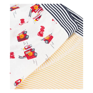 Petit Bateau - 2'li Organik Pamuk İtfaiyeci Boxer Külot | Beyaz