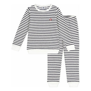 Petit Bateau - Schlafanzug „Sailor“ aus Modal mit Frottee-Einsatz | Marineblau