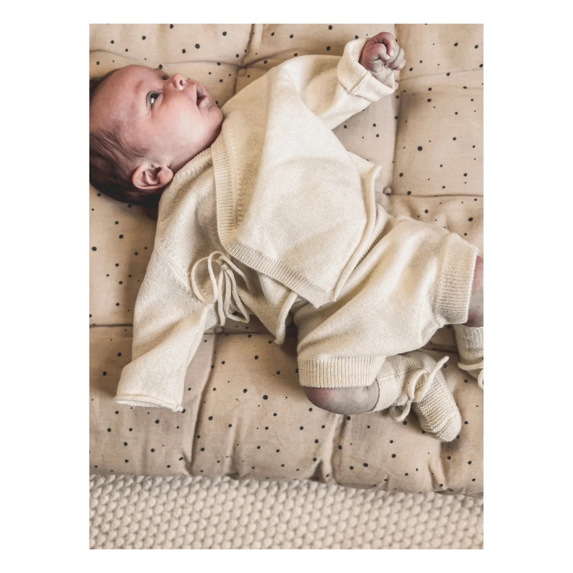 My Little Freckle - Bio-Kaschmir Bloomer + Wickelstrickjacke Set | Elfenbein