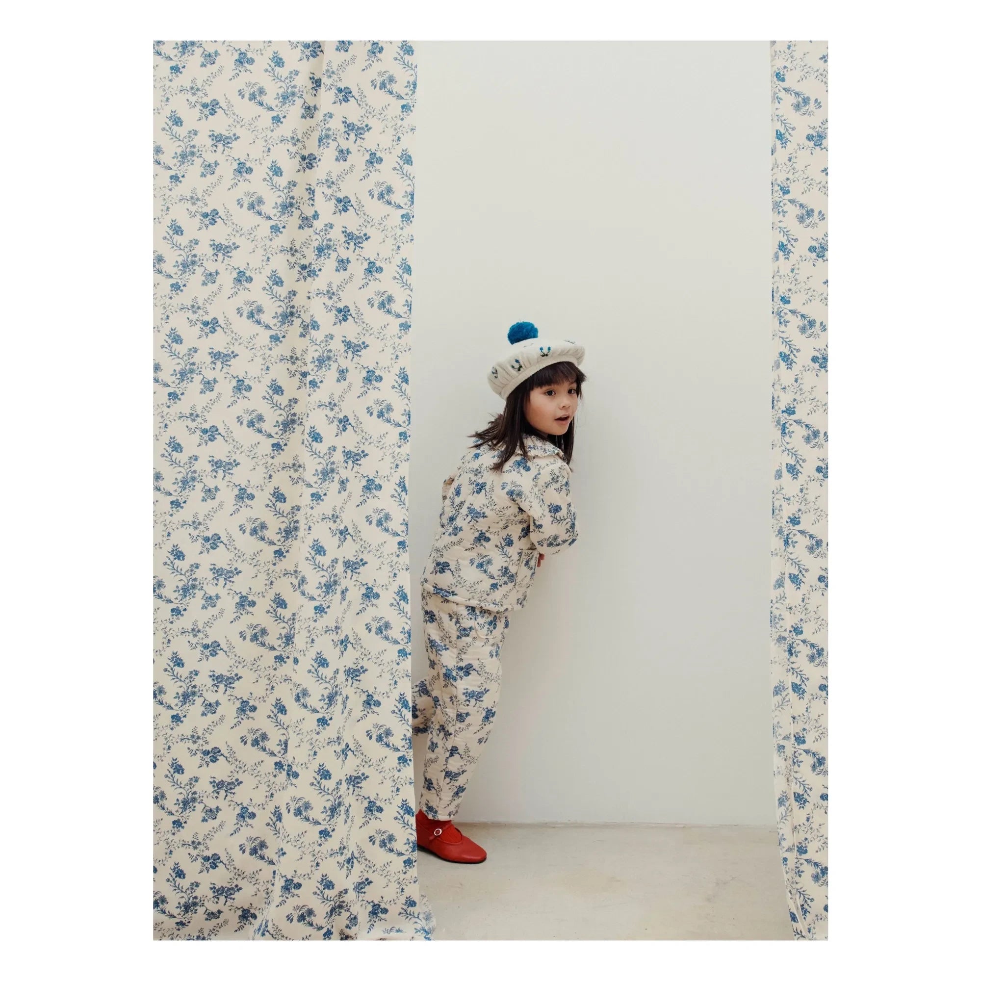Emile et Ida - Blumenmuster Stepp Hose | Ecru