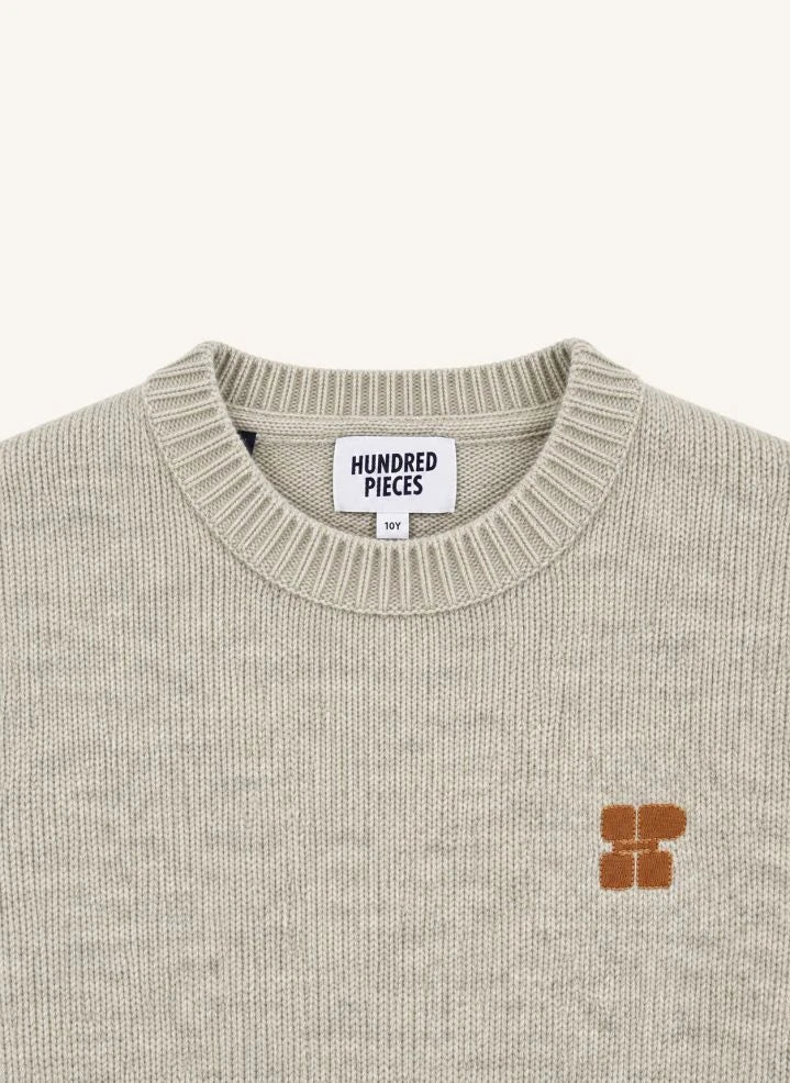 Hundred Pieces - Mika Merino Wolle Pullover | Grau Melange