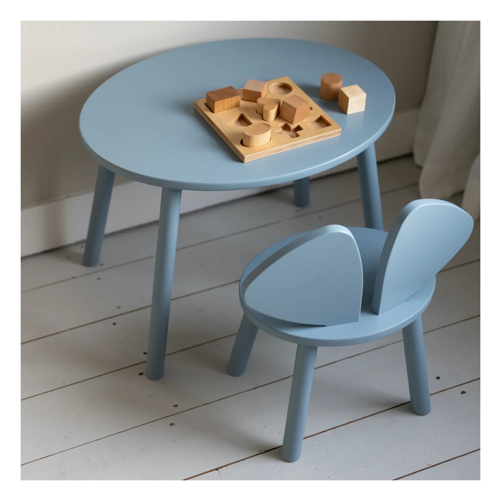 Nofred - Birch Mouse Tisch und Stuhl | Hellblau