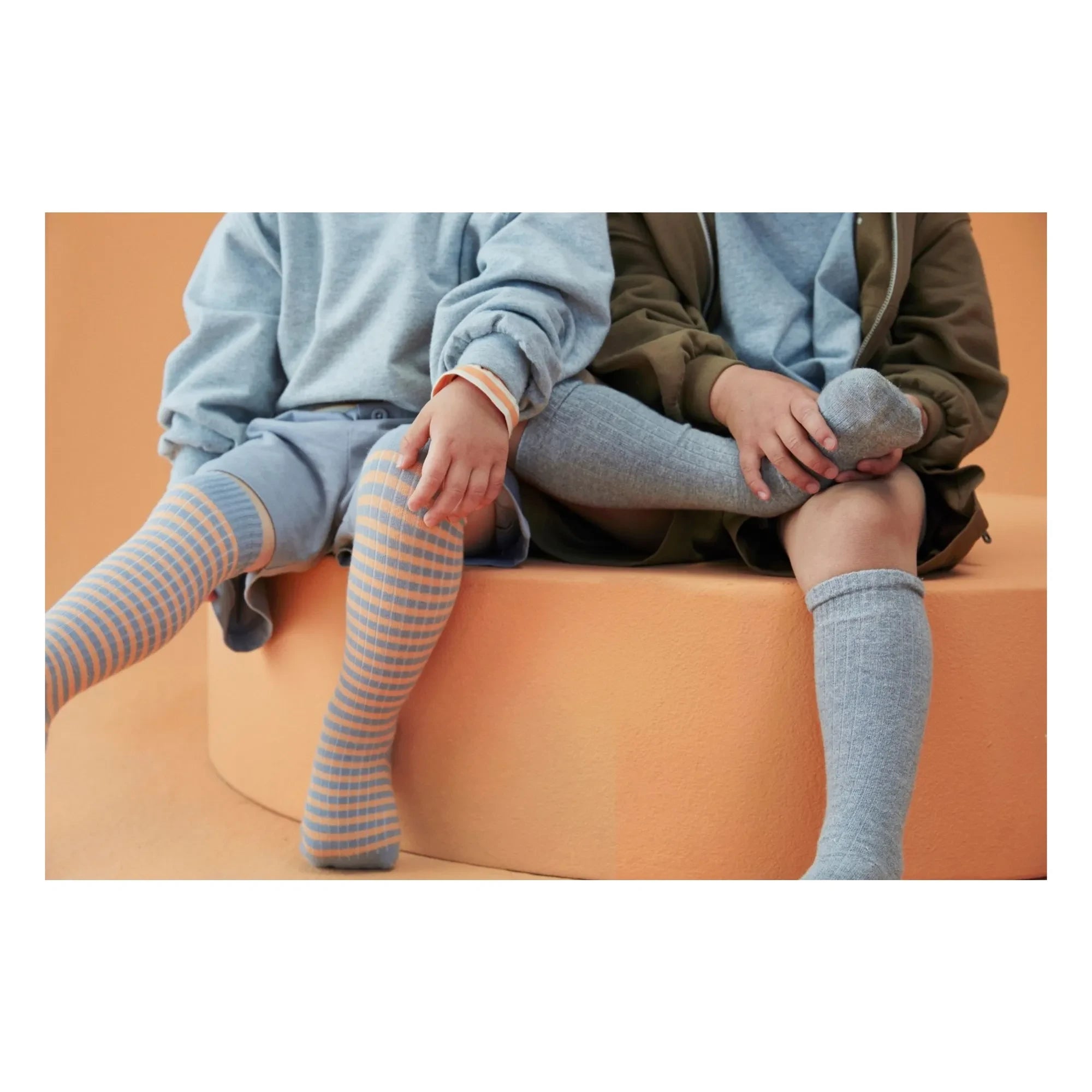 Gray Label - Gestreifte Bio-Baumwoll-Socken | Aprikose