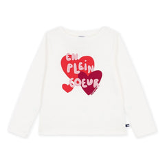 Petit Bateau - En Plein Coeur Organik Pamuklu Tişört | Beyaz