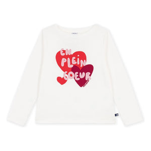 Petit Bateau - En Plein Coeur Organik Pamuklu Tişört | Beyaz