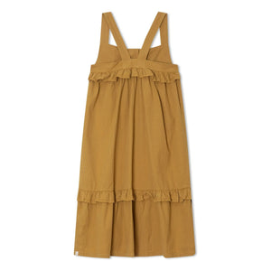 Matona – Midikleid mit Rüschen aus Bio-Baumwolle | Senf