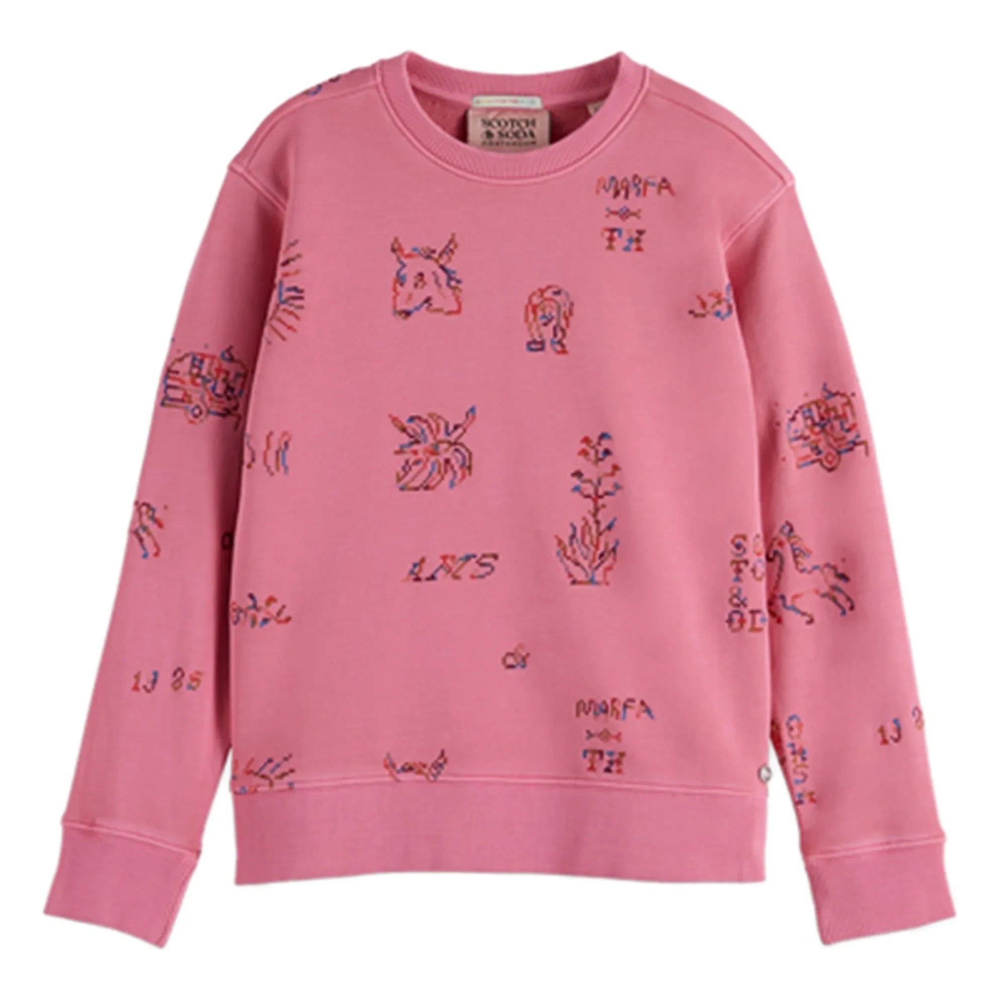 Scotch & Soda - Besticktes Sweatshirt mit Pferden | Rosa